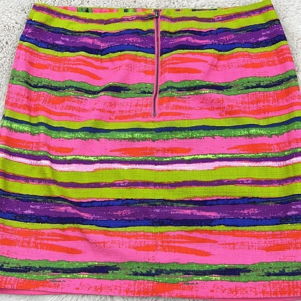 Premise size 8 bold bright color striped skirt
